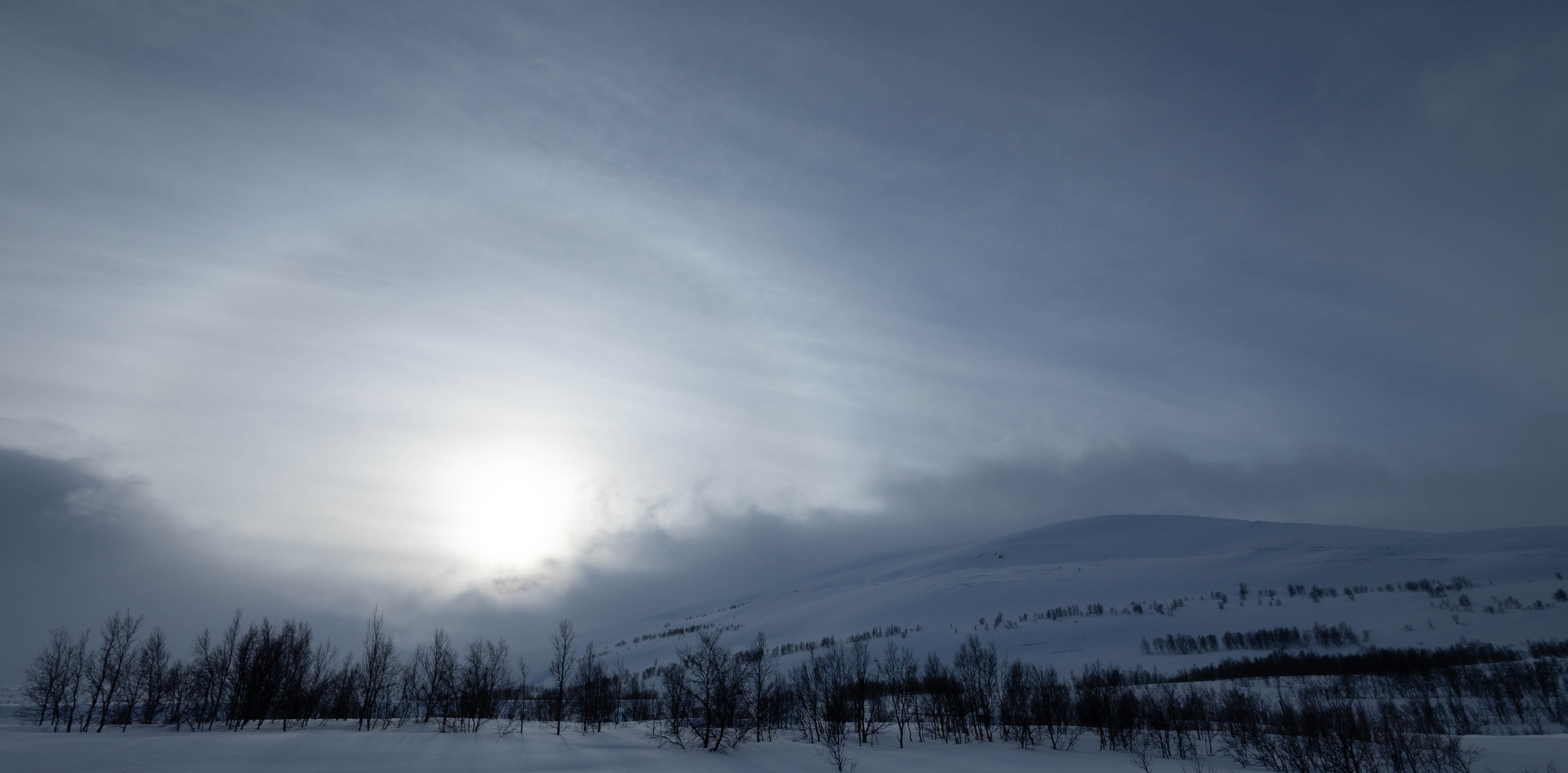 Sun Halo Snowed Road